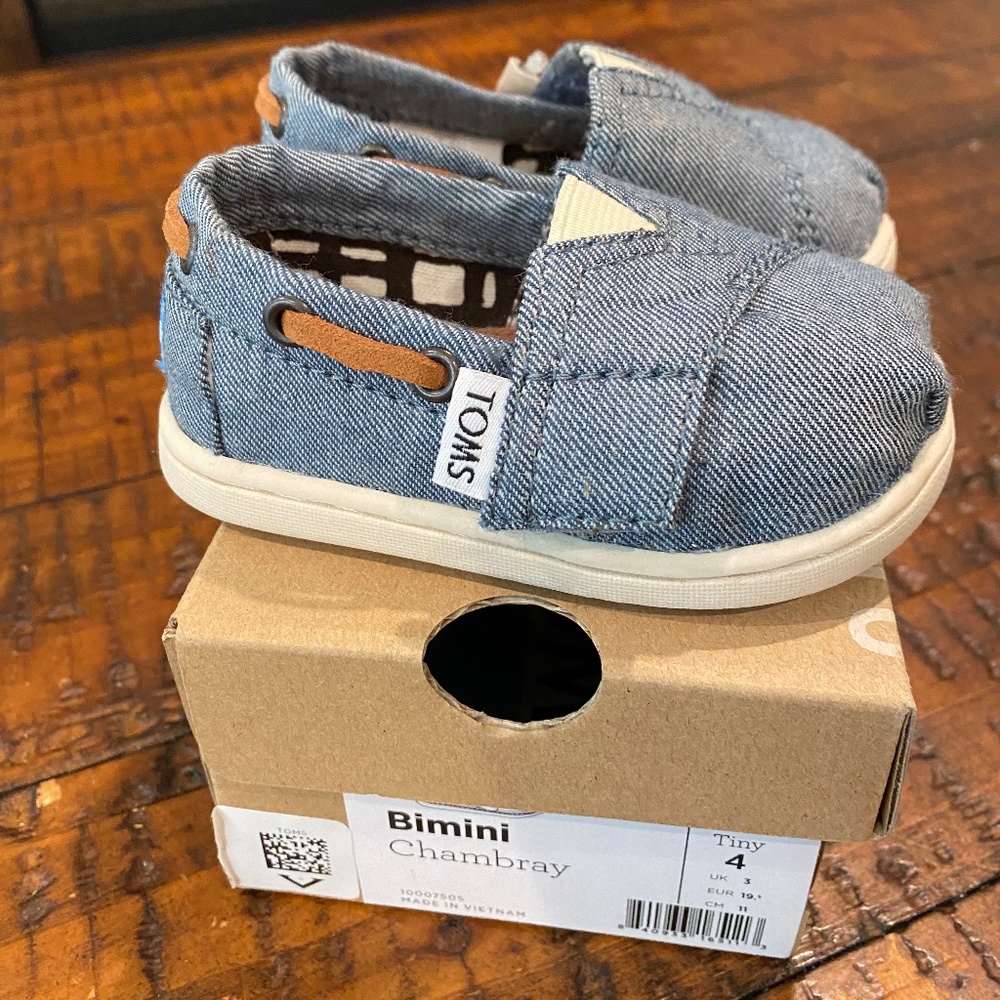 TOMS Chambray Tiny TOMS Biminis Sz 4